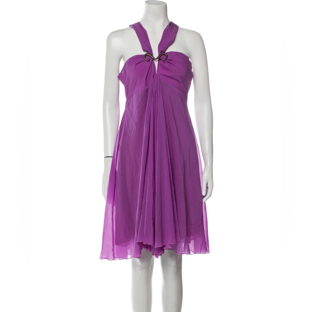 Roberto Cavalli silk dress with metal hardware detail nwt